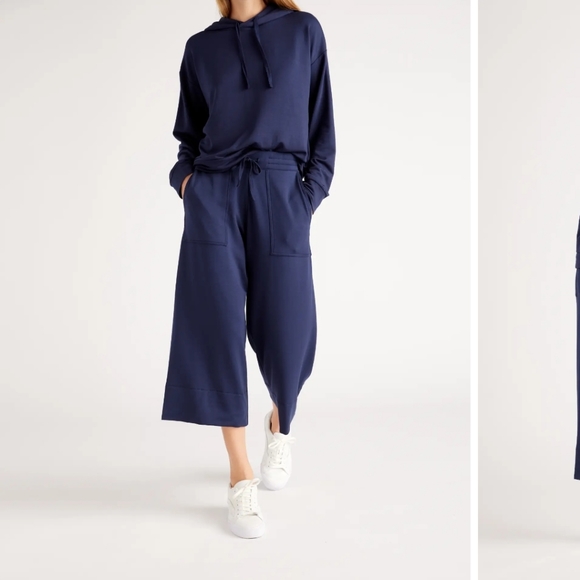 Quince Pants - Quince NAVY Super Soft Fleece Wide Leg Pants Navy